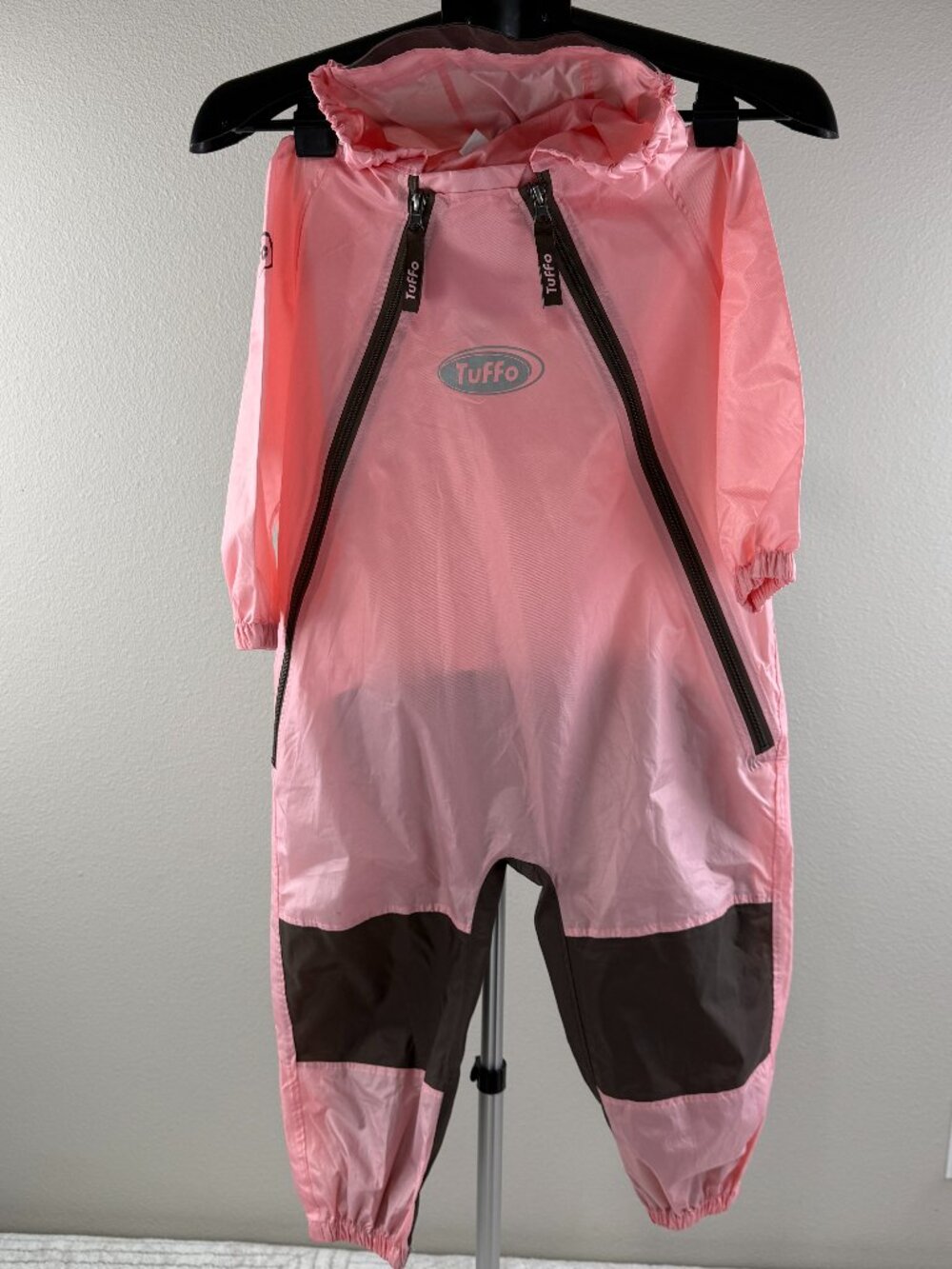 Tuffo Pink Waterproof Rain Suit One Piece Hooded Kids Size 4T